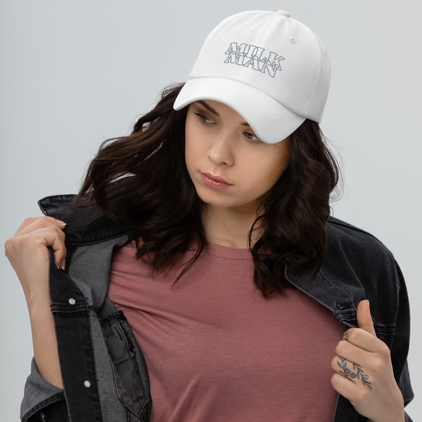 Milk Man Dad Hat White